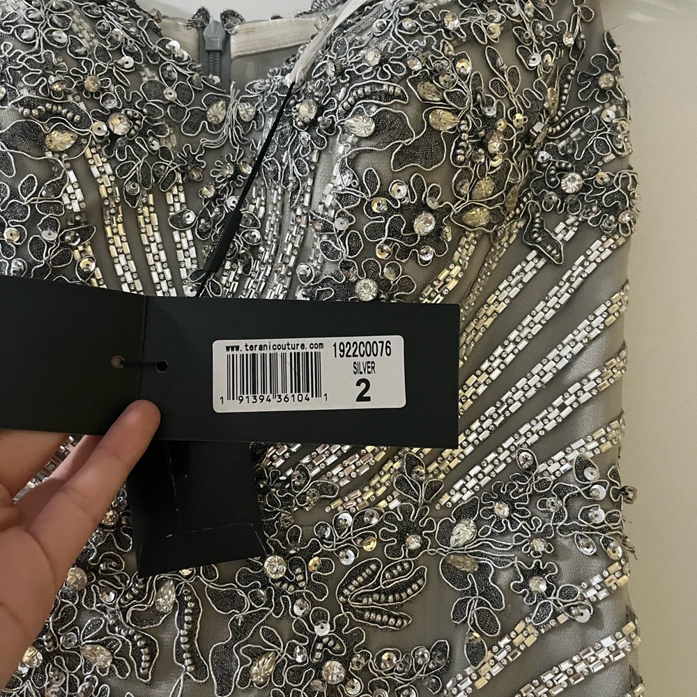 Terani Couture Metallic Embellished Gown - Picture 2 of 3